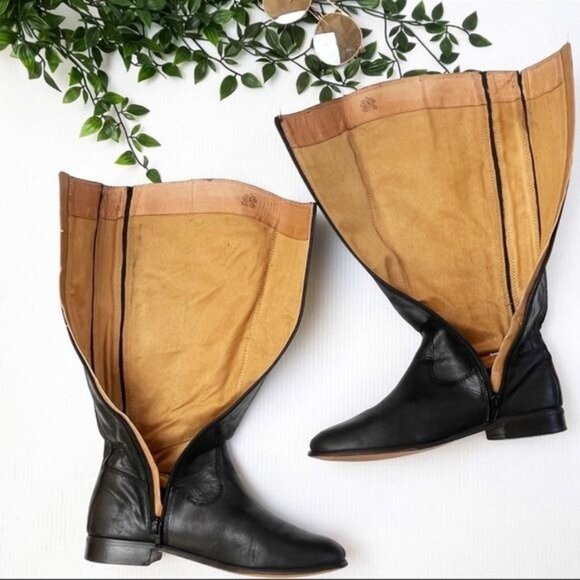 Kenneth Cole Mea black leather round toe riding boots 7.5 - Picture 7 of 8